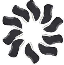 10pcs/set Outdoor Sport Golf Club Covers Iron Club Head Covers Black Blue Covers