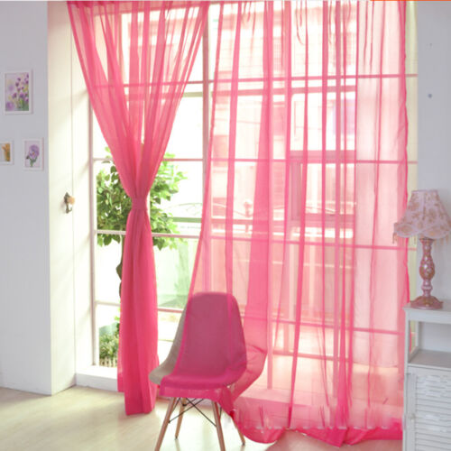New Plain Tulle Voile Door Window Curtain Drape Panel Sheer Soft Scarf Valances☋ - Picture 13 of 28