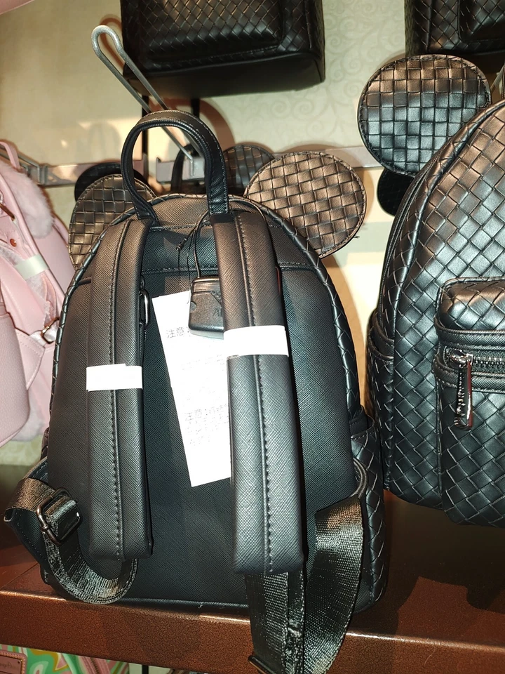 Disney Parks Mickey Mouse Woven Black Loungefly Mini Backpack NWT - Image 4 of 4