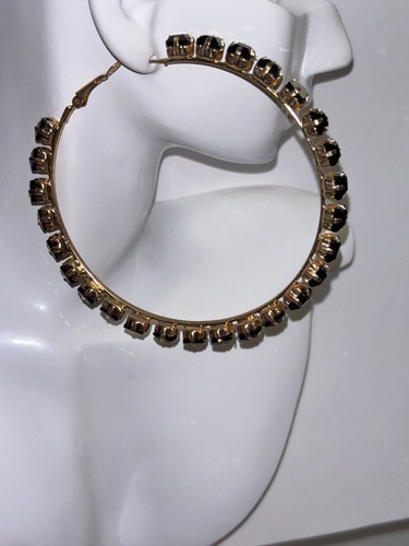 Jennifer & Company Womens Fashion Baguette-Cut Crystal Hoop Circle Earrings - Picture 9 of 27