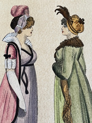 SIX Vintage Hand-Col Regency Fashion Plates Edizioni Falteri Florence Phillips - Picture 8 of 15