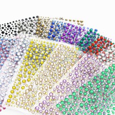 12 8cm Rhinestone Stickers Self Adhesive Diamante Crystal Crafts Gems Sticker  