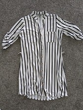 Plus Size J For Justify Black/White Striped Shirt Dress Size Med VGUC 