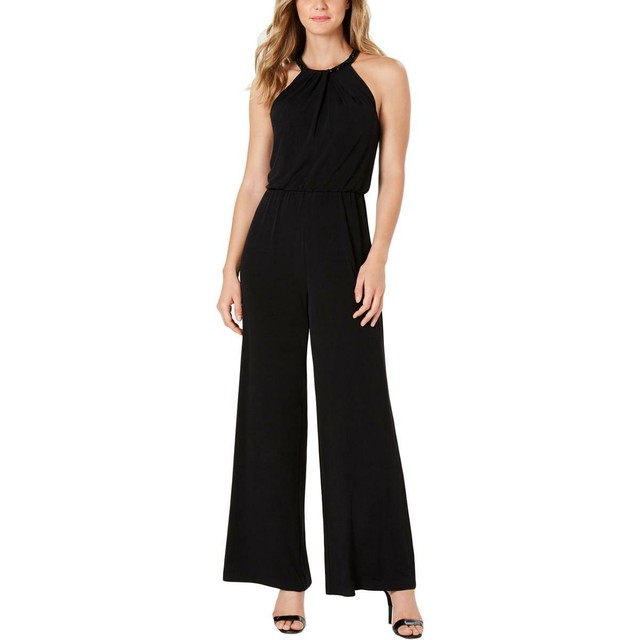 beaded halter jumpsuit