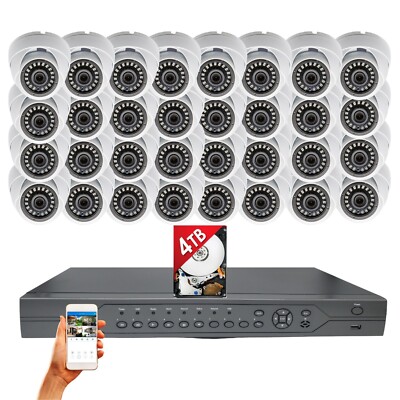 Evertech 1080P HD 32 Dome Security Camera System 4TB HDD Recording