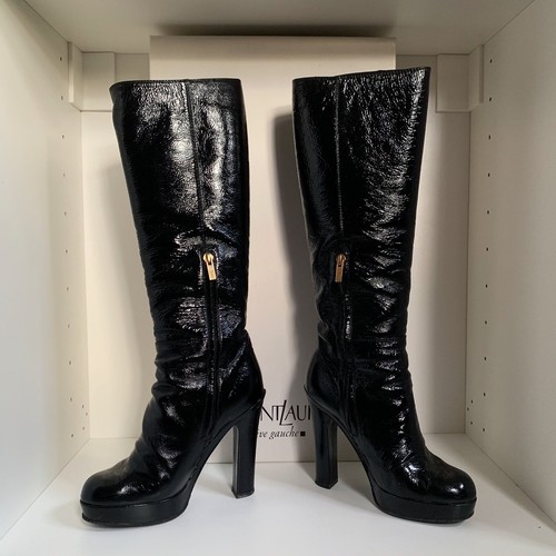 tall black boots platform