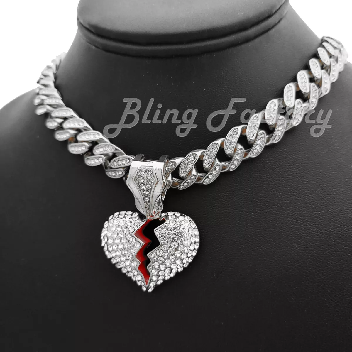 Diamond broken 2024 heart pendant