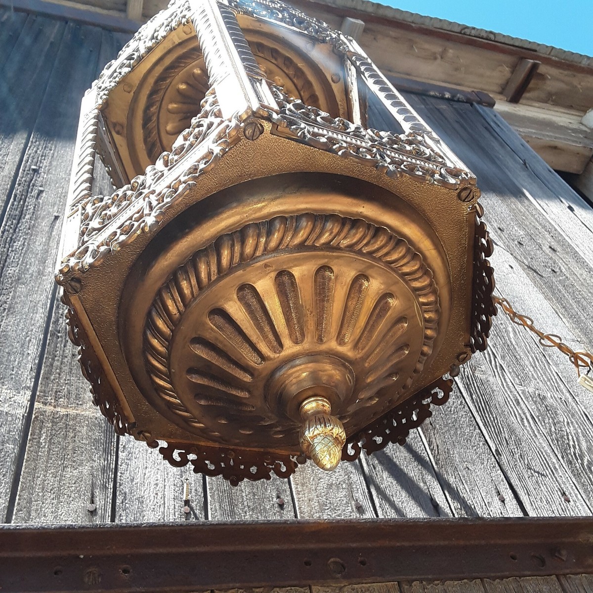 Vintage Brass Hanging Light 6 Panel GIM 3056 | eBay Vintage Brass Hanging Light 6 Panel GIM 3056 | eBay