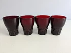 4 Anchor Hocking Windsor Royal Ruby Red Tumbler Juice Glasses 4 oz. Vintage