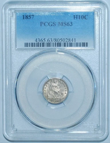 1857 PCGS MS63 Liberty Seated Half Dime