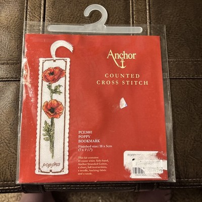 Anchor Counted Cross Stitch Kit. NIP. PCE5001. Poppy Bookmark 