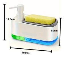 White Multi-Functional Dish Soap Dispenser Set with Sponge Holder