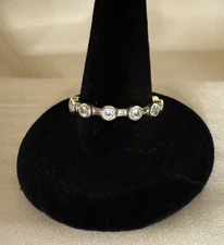 Silpada 925 Sterling Silver Roundabout Cubic Zirconia Stackable Ring Size 7