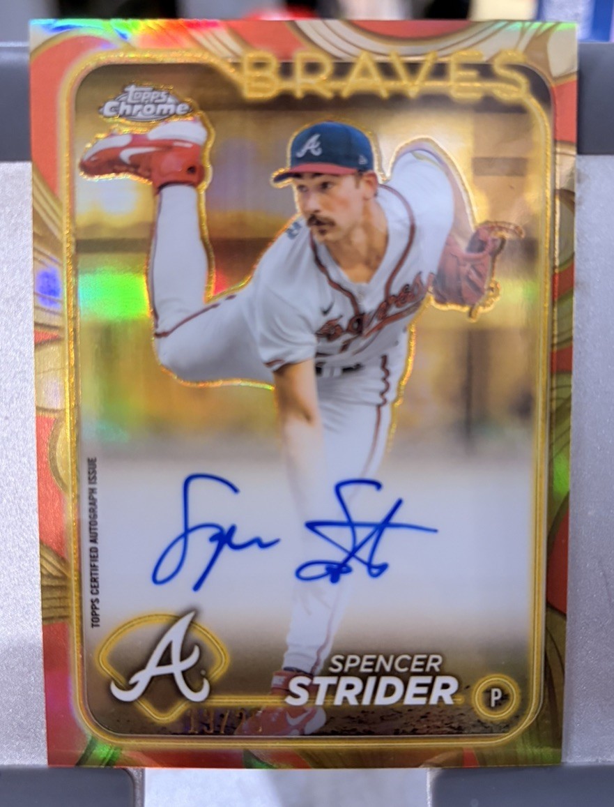 2024 Topps Gilded Chrome Gold Autographs Spencer Strider #CGA-SS Rose Gold /25