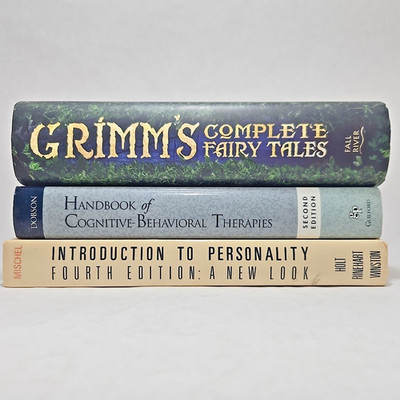 3 HC Book Lot Grimm Fairy Tales CBT Therapies Dobson Mischel Personality