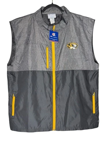 Champion Missouri Tigers Mizzou Vest Mens Size XL Full Zip NCAA Gray Black NWT - product listing photo