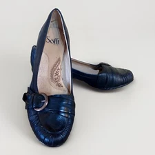 Sofft Black Leather Casual Heels Pumps Women's 8M