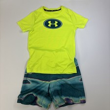 Under Armour Boys Swim Set Size 7 Shirt  Shorts Matching UV Shirt Swimwear