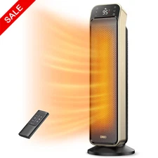 Dreo Portable Space Heater 25" Tower Heater with Remote and Thermostat 3 Modes