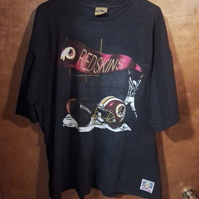 Nutmeg Mills Single Stitch Embroidered Redskins  T-shirt