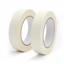 Masking Tape 1 inch X 55 Yards X 2 Rolls, 1 Inch X 55 Yards,2 Rolls Beige White