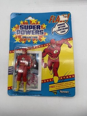VINTAGE 1984 KENNER SUPER POWERS THE FLASH MOC 12 BACK SEALED WITH COMIC