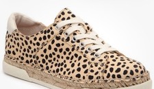 $135 Dolce Vita Beige Leopard Print Canvas Espadrille Sneaker W Size US 9.5