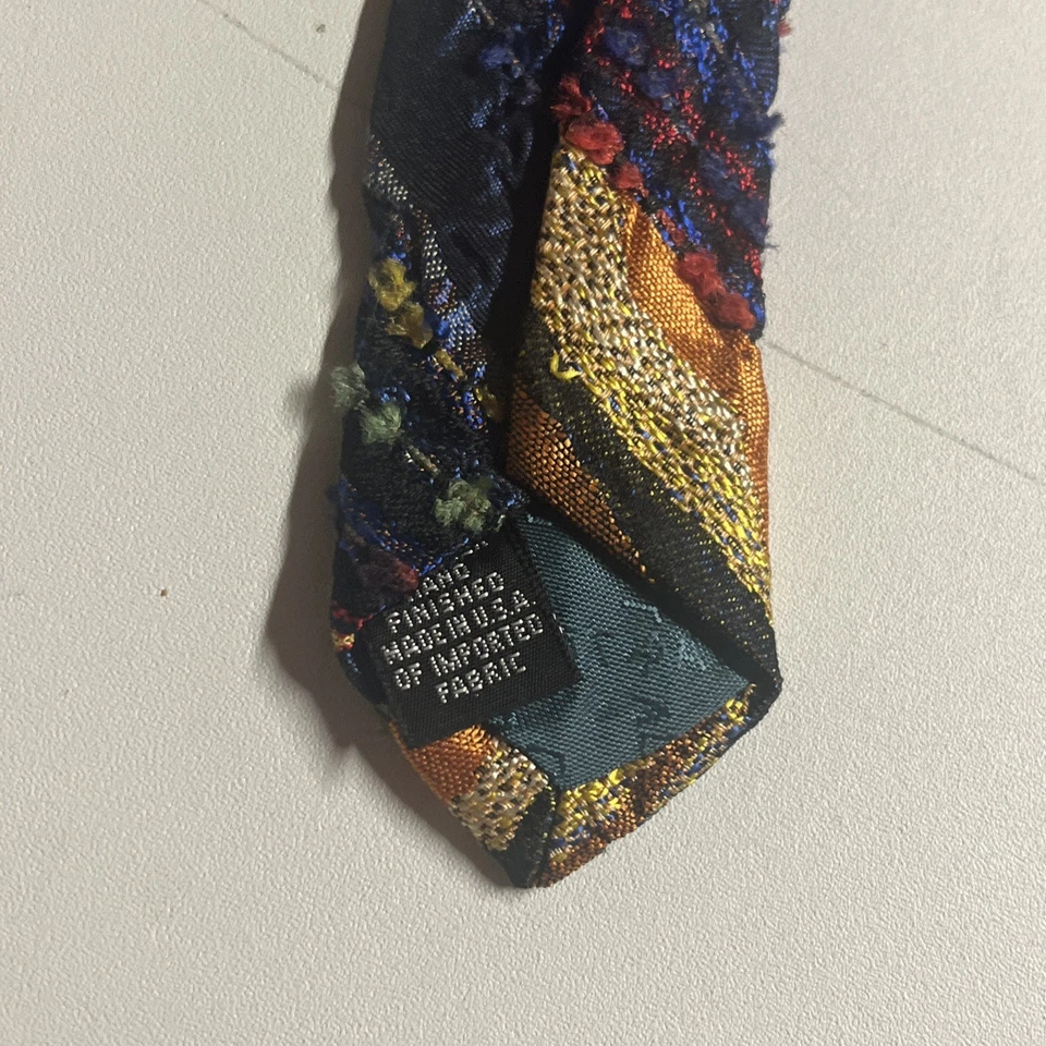 Corbata Vintage Años 90 Coogi Australia Textura 100% Seda Mano 3D Hecha en EE. UU. Foto 4 de 4