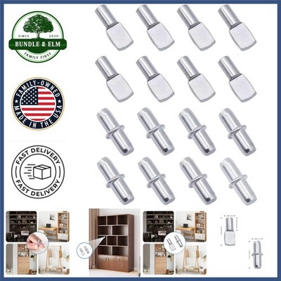 Durable Shelf Support Pins Kit, 100 Nickel Plated Pegs for Storage Solutions