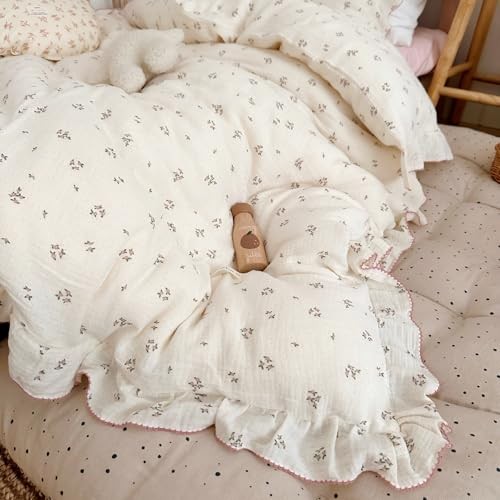  Chic Shabby Vintage Floral Duvet Cover Twin for Kids Twin (68"x86") Primrose