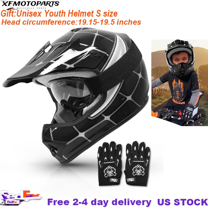 DOT Youth Kids Helmet Street Dirt Bike Off-Road ATV Motocros