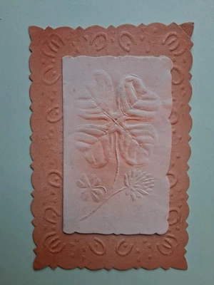 CARTE POSTALE FANTAISIE LIVRET - BONNE ANNÉE - TREFLE EN RELIEF - Photo 1/3
