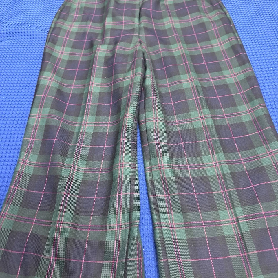 Pantalones anchos Brooks Brothers rojo polar para mujer talla 10 tartán a cuadros fiesta navideña Foto 3 de 4
