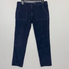 Nili Lotan Women's Jenna Navy Blue Corduroy Slim Tapered Utility Pant Size 27