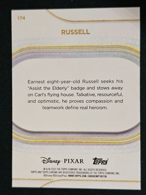 2025 Topps Chrome Disney Russell BLUE MINI-DIAMONDS REFRACTOR 122