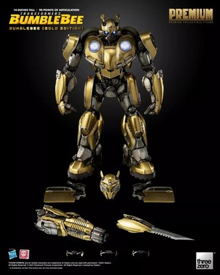 Threezero Transformers Bumblebee PREMIUM Gold Hummel Figur