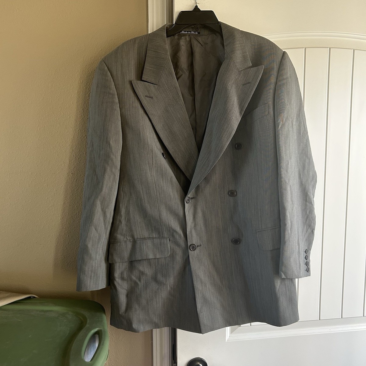 v” Valentino Uomo Collection Mens Double Breasted Suit Jacket Size