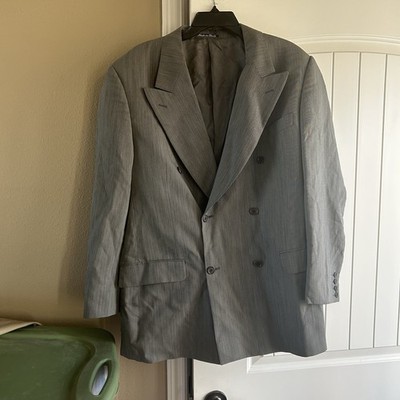 v” Valentino Uomo Collection Mens Double Breasted Suit Jacket Size