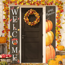 Fall Banner Decorations Outdoor Porch Sign Harvest Festival Multicolor