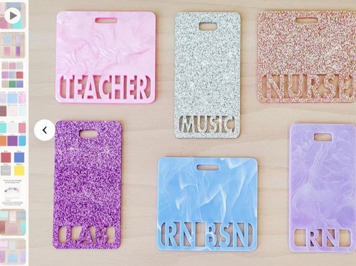 et o Women's Occupation-Themed ID Holders, Glitter & Marble, Assorted Colors