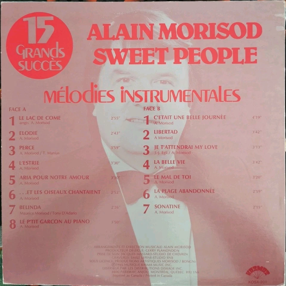 Vinyl LP Alain Morisod/Sweet People - 15 Grands Succes Melodies Instrumentales - Image 2 of 4