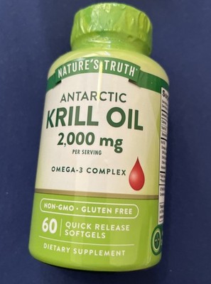 Krill Oil 2000mg | 60 Softgels | With Omega 3 EPA DHA | by Nature's Truth
