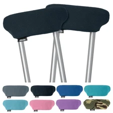 Universal Crutch Underarm Pad Covers - Luxurious Soft Fleece Classic Black 