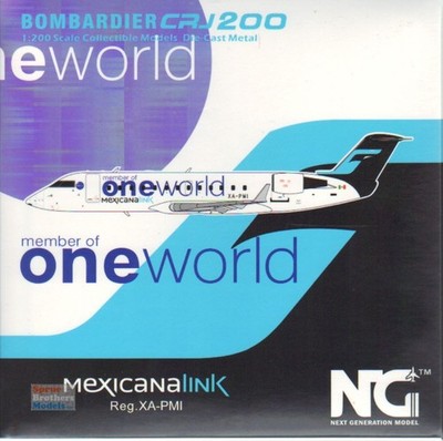 NGM52045 1:200 NG Model MexicanaLink CRJ-200LR Reg #XA-PMI OneWorld