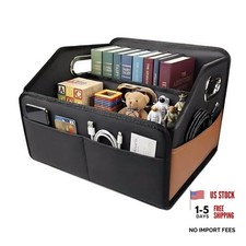2025 Leather Car Organizer - Front Black - Upgraded Storage - Black