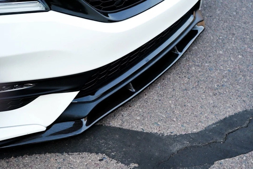 Labio delantero de fibra de carbono único en garaje EE. UU. para Honda Accord 2016-2017 sedán Foto 3 de 4