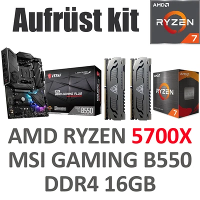 Pacchetto PC kit aggiornamento set gaming AMD Ryzen 7 5700X + scheda madre MSI + 16 GB di RAM