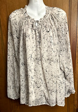 Simply Vera Wang over lay blouse women XL chiffon peasant semi sheer flow
