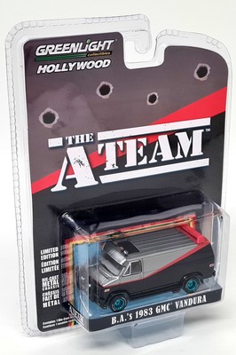 Greenlight 1/64 A-Team GMC Vandura B.A's 1983 Blue Wheel Chase Diecast Model Car