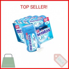 Mentos Pure Fresh Sugar-Free Chewing Gum with Xylitol, Fresh Mint, 50 Piece Bott